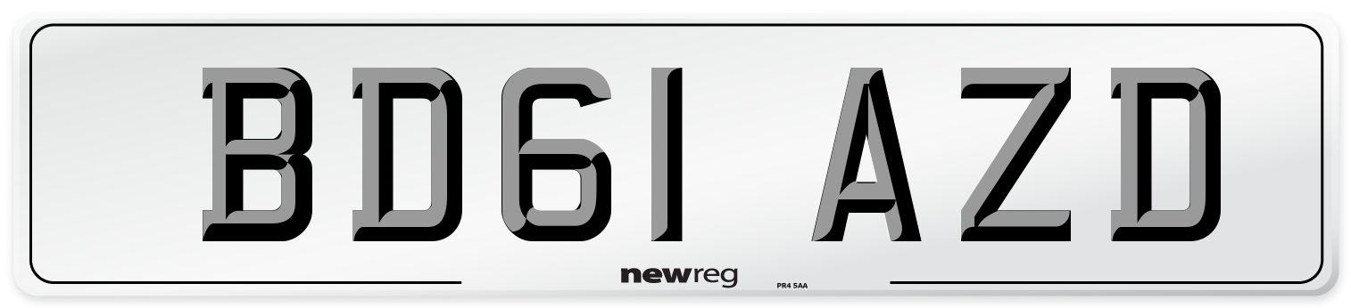 BD61 AZD Number Plate from New Reg